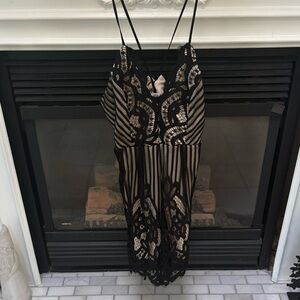 Elegant Black Lace Romper